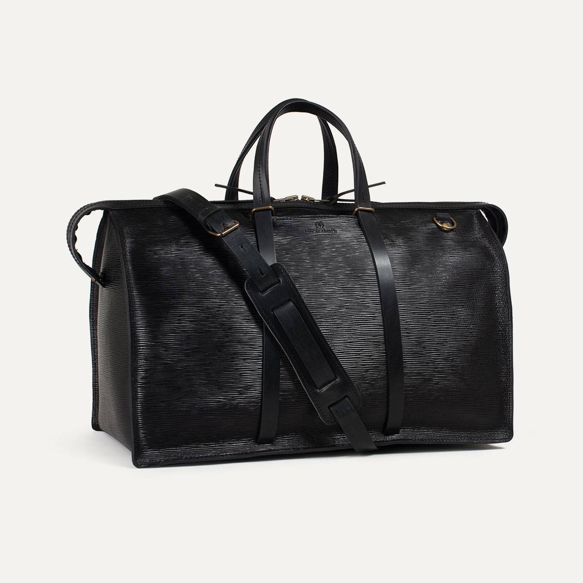 Jules Leather Holdall - Peeble Black (image n°2)