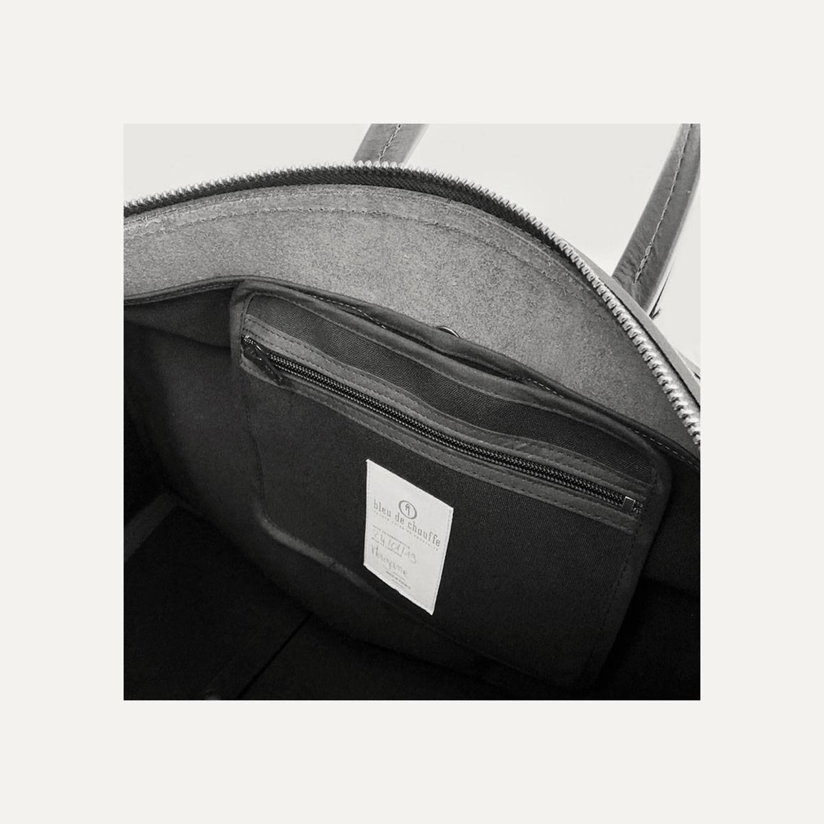 Jules Leather Holdall - Peeble Black (image n°5)