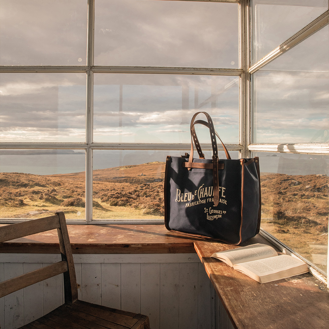 Men's canvas & leather tote bag 