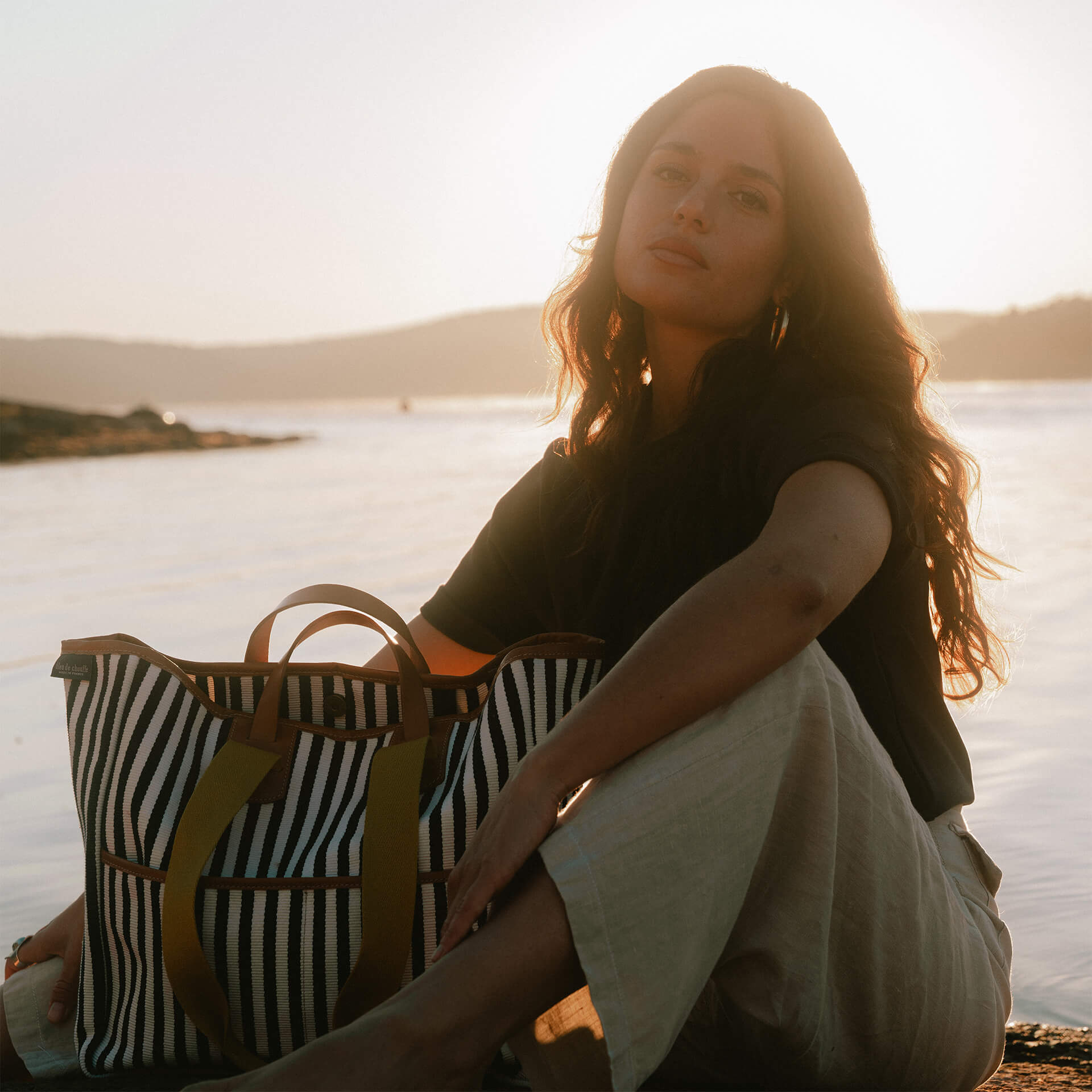 suller stripes tote-bags by Bleu de Chauffe