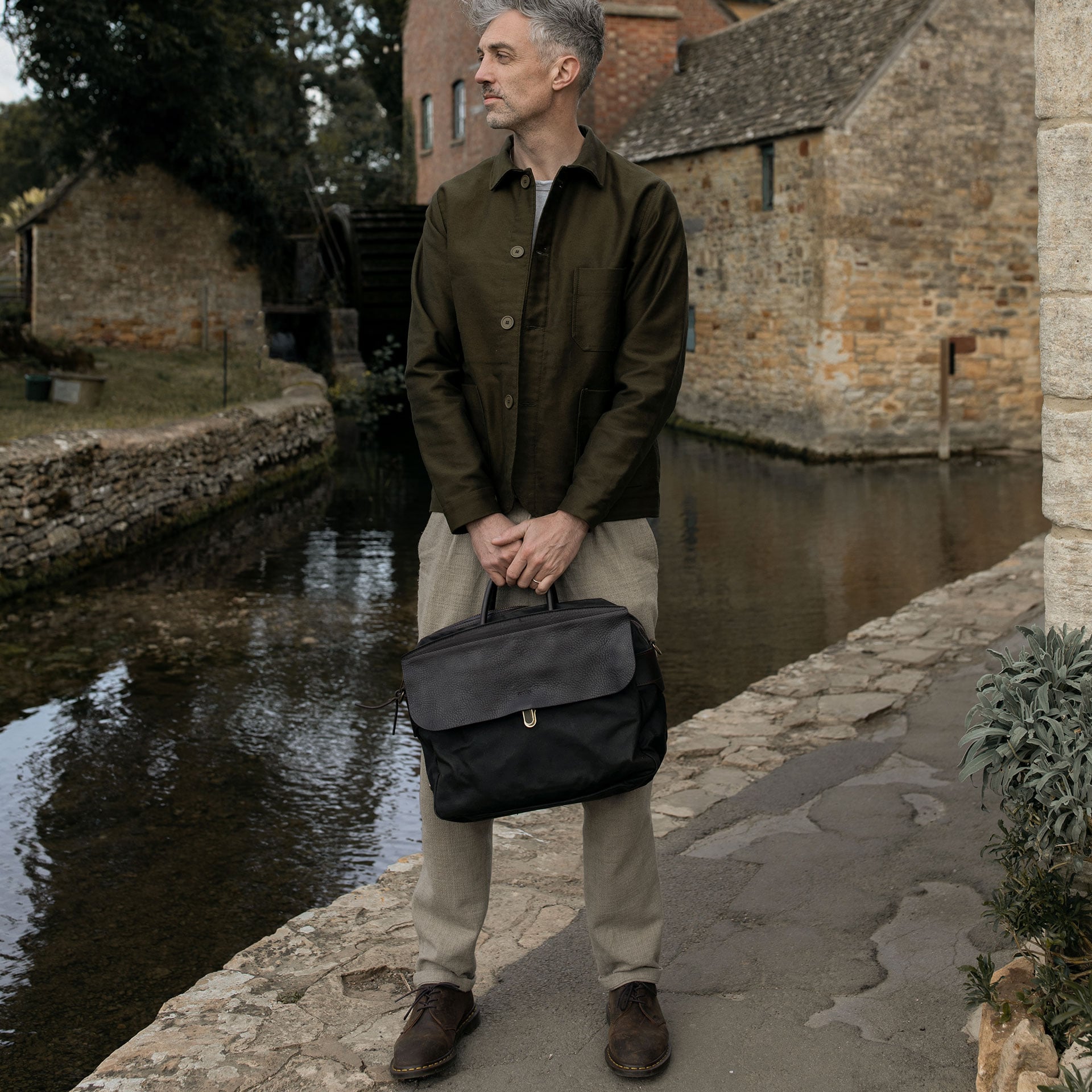 Veste Germinal kaki en moleskine vue de face
