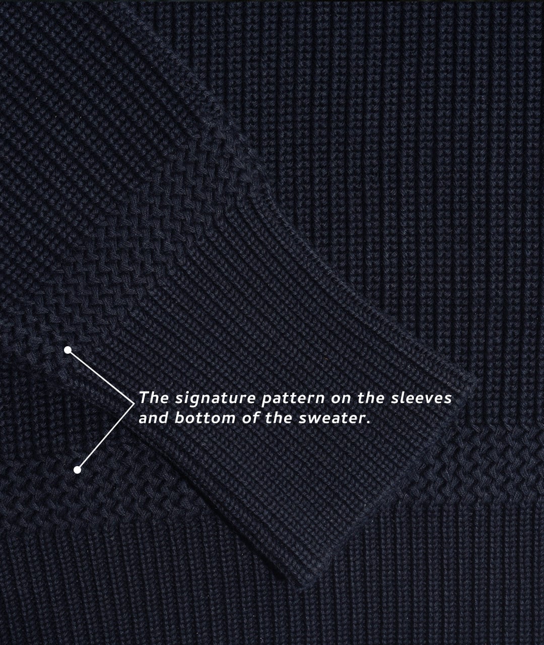 Details of the trucker sweater knit