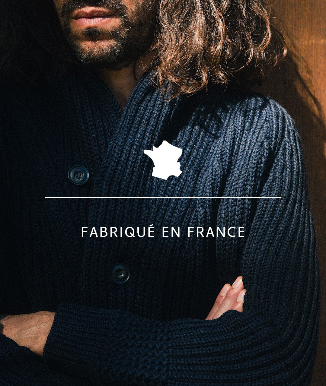 Cardigan homme fabriqu&eacute; en France.