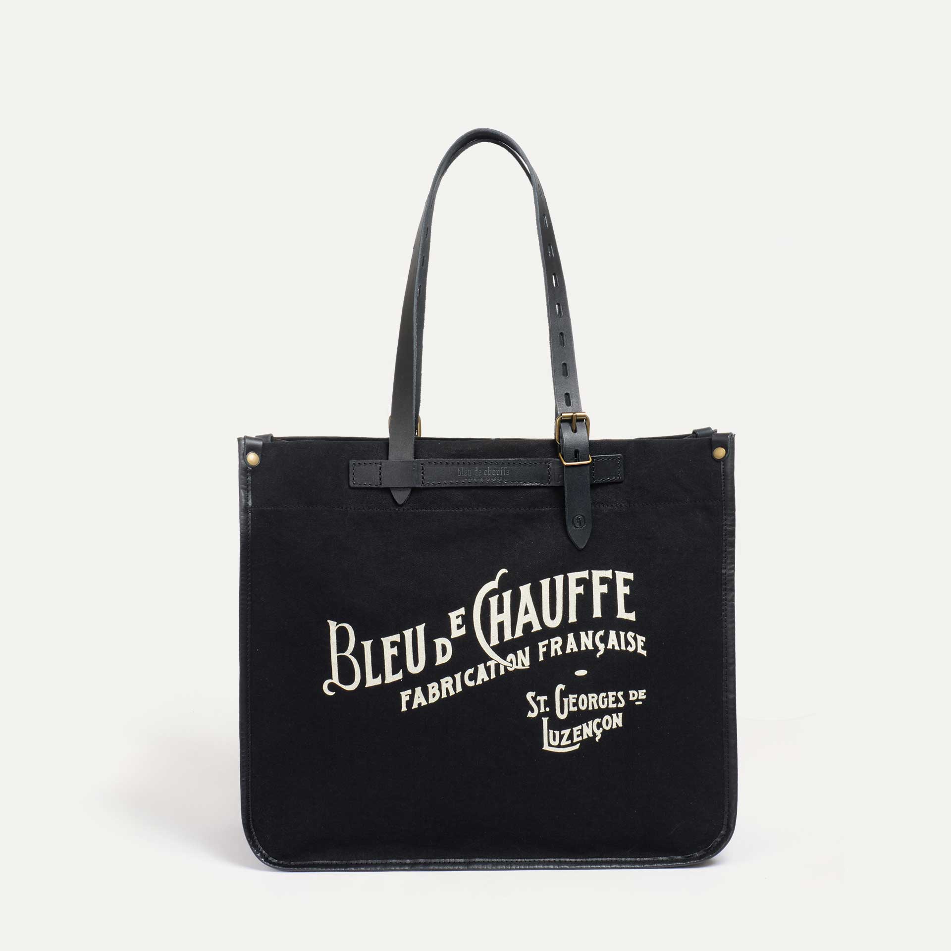 Front photo of Bazar tote bag in stonewash black