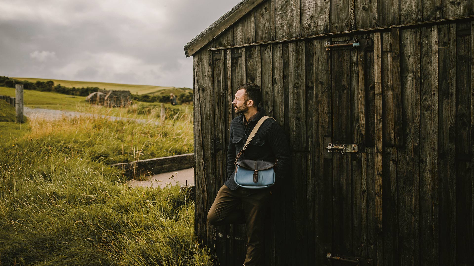 Musette xs worn by a man