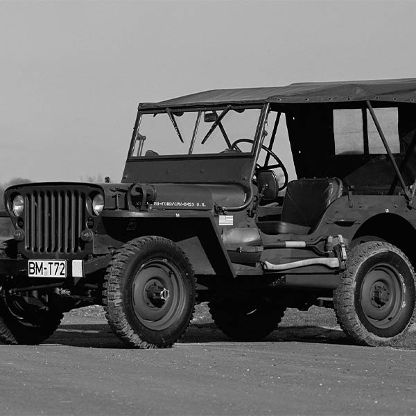 Technisches Vintage-Leinwandmaterial - Jeep Willys MB