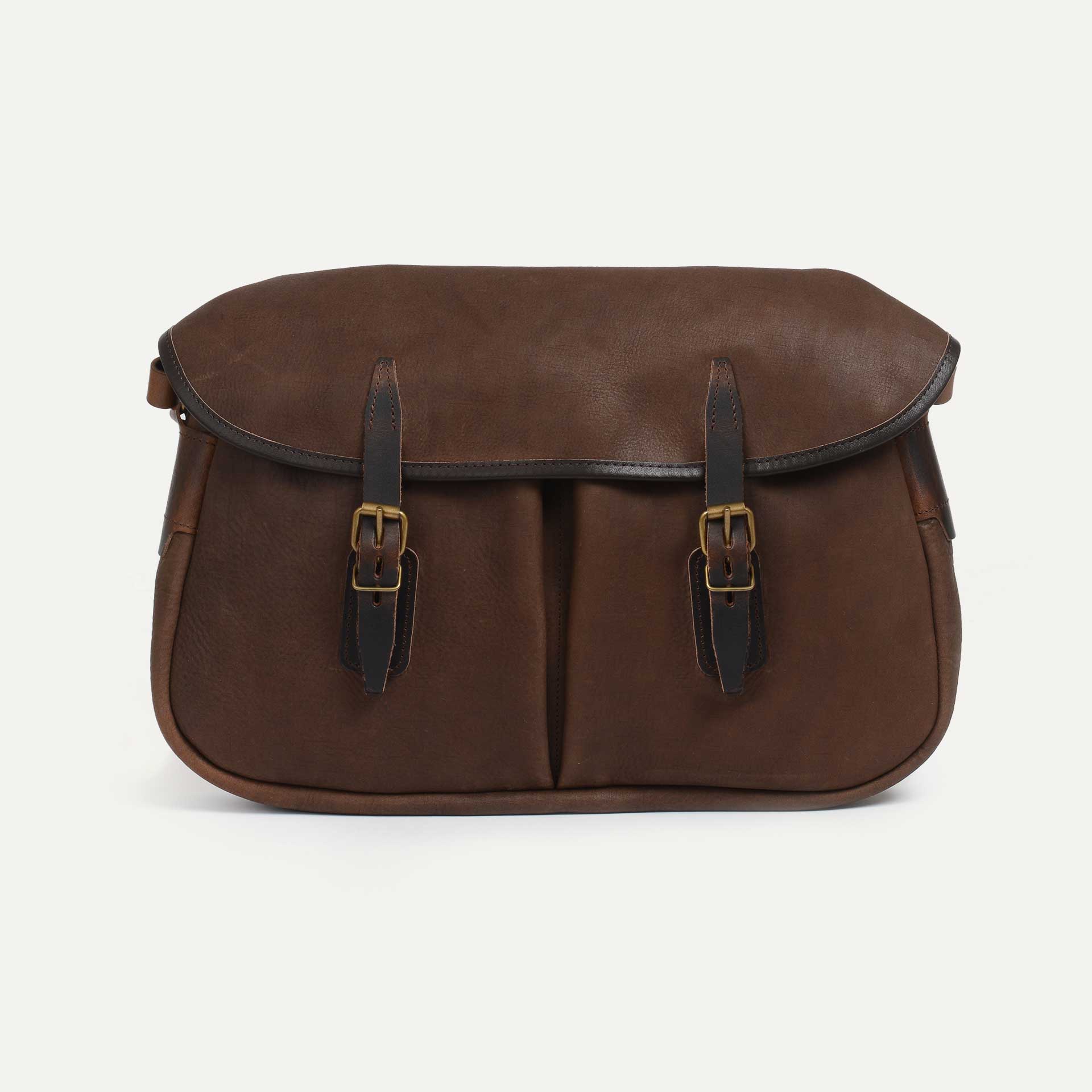 Waxed leather musette bag