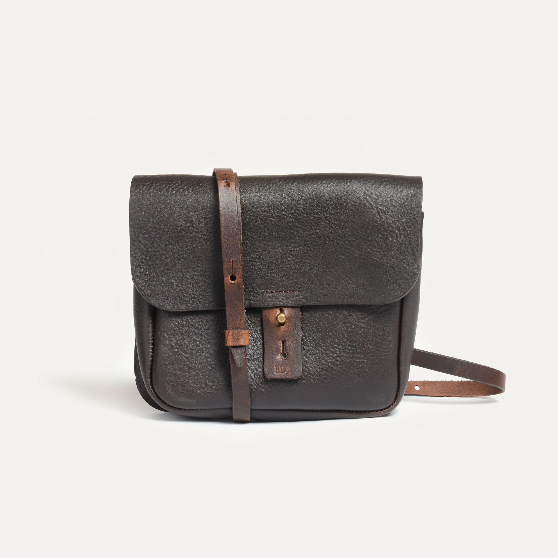 Sac besace en cuir velours