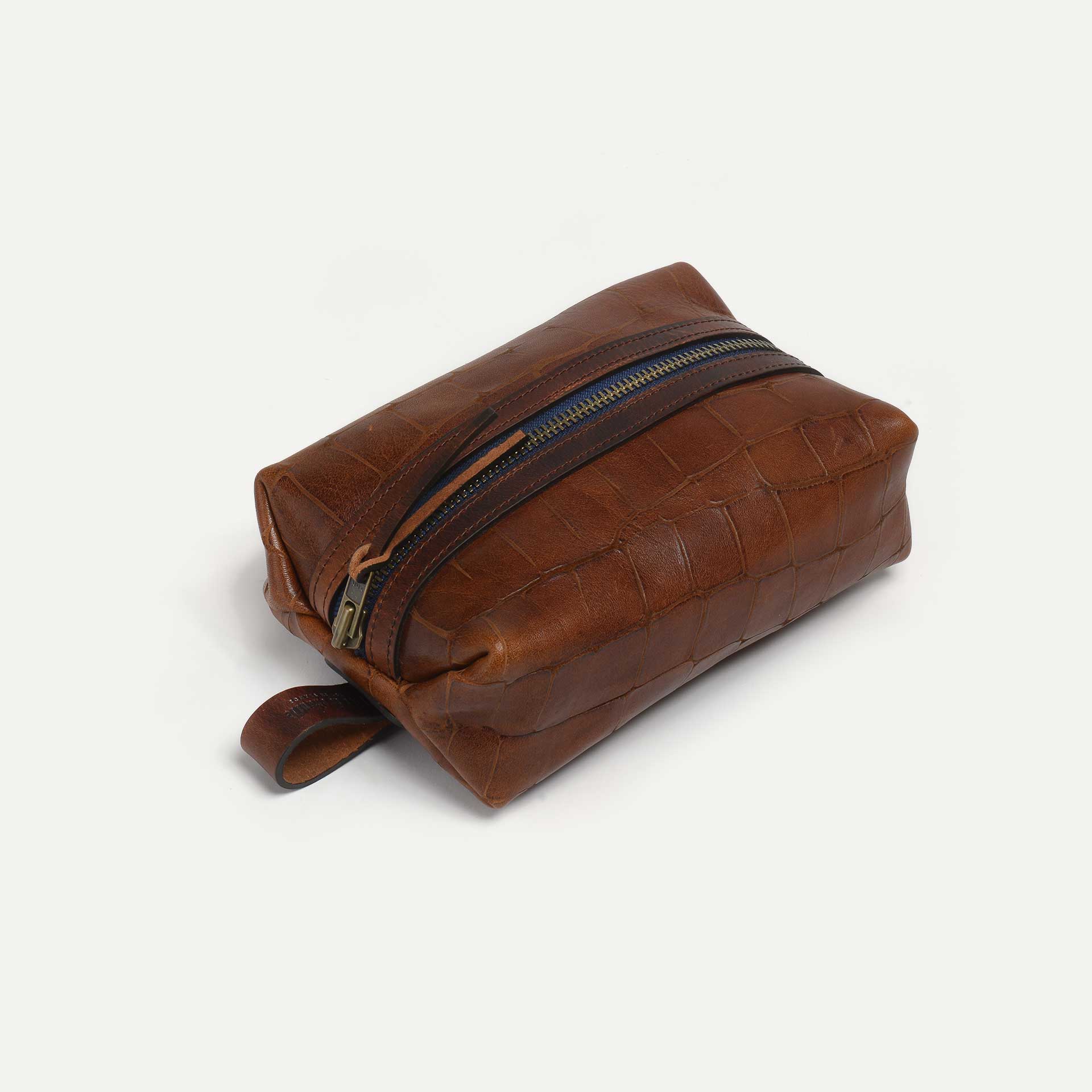 Zazou black leather toiletry bag