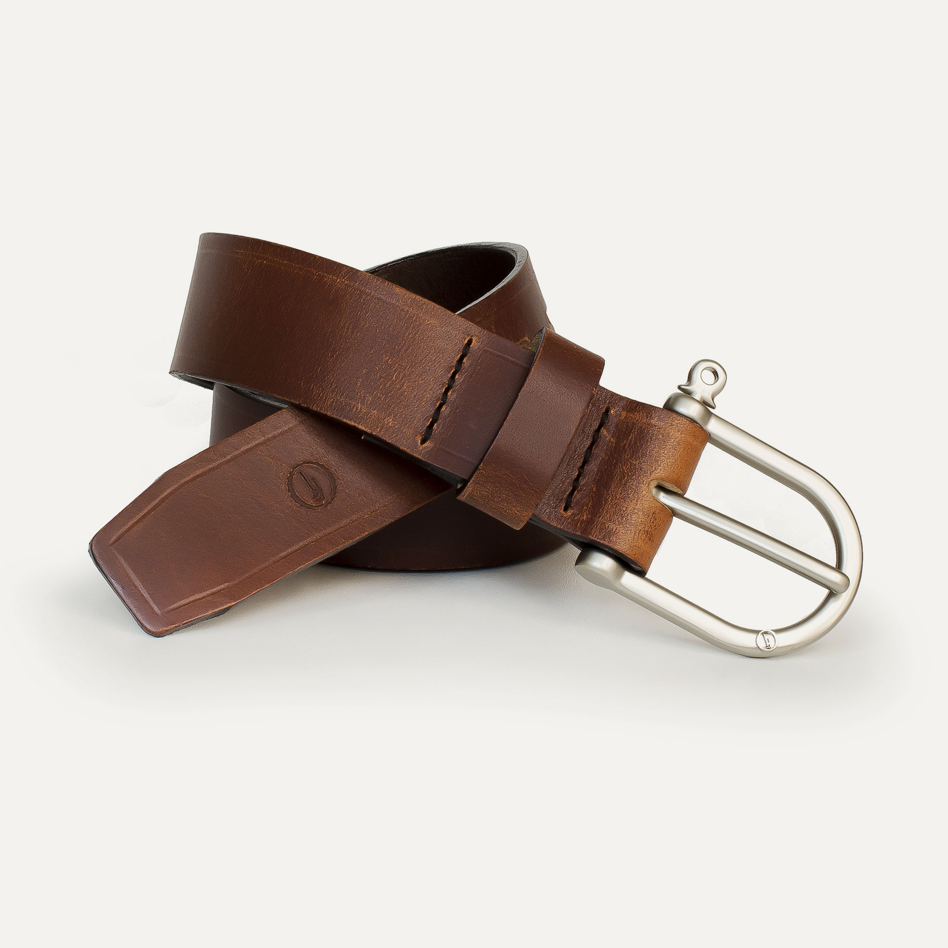 Men's brown leather belt