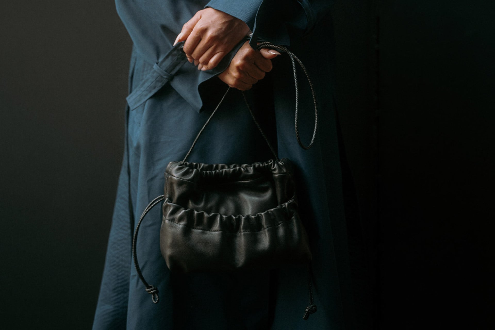 sac en cuir d'agneau, close-up
