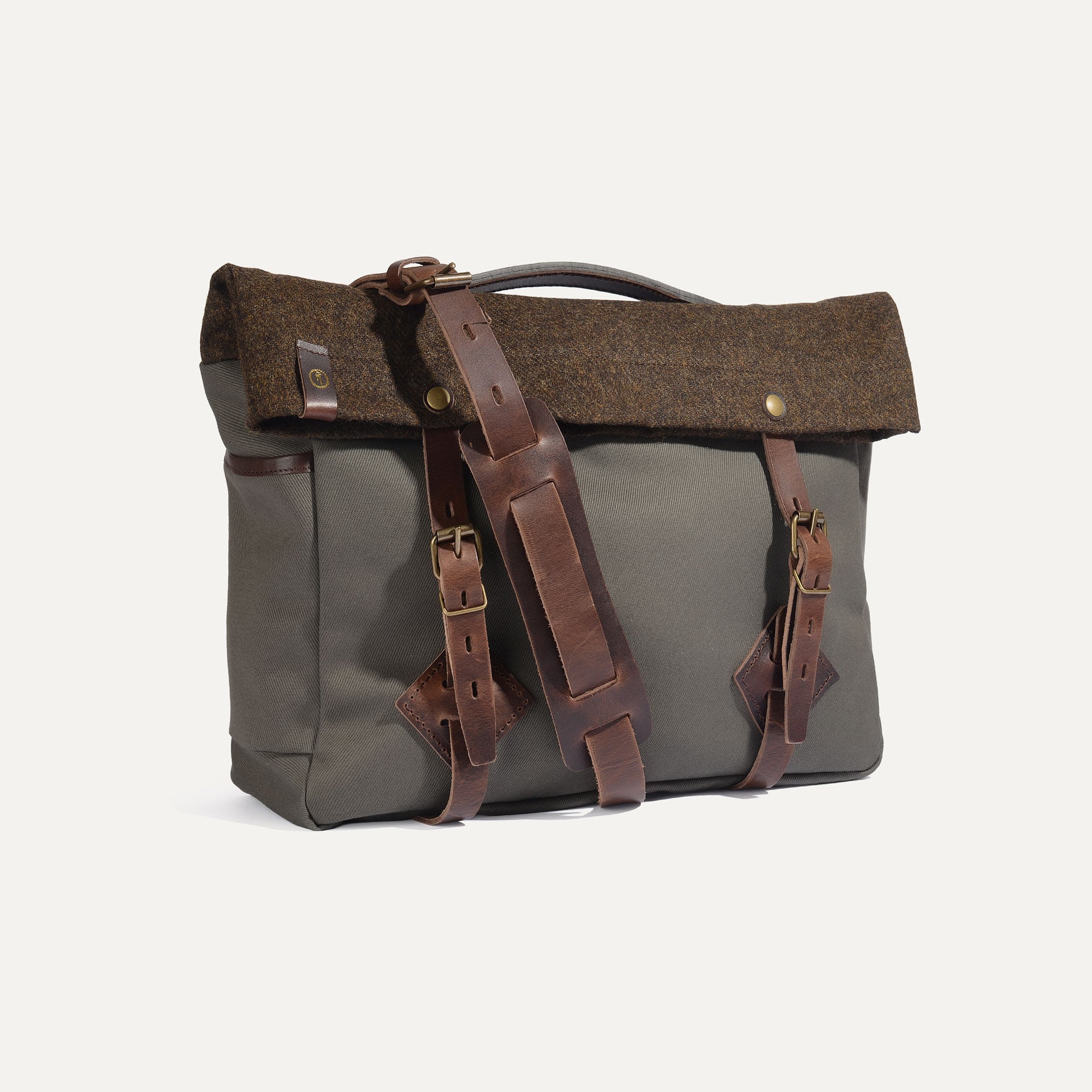 Besace homme "Gaston" en toile & tweed