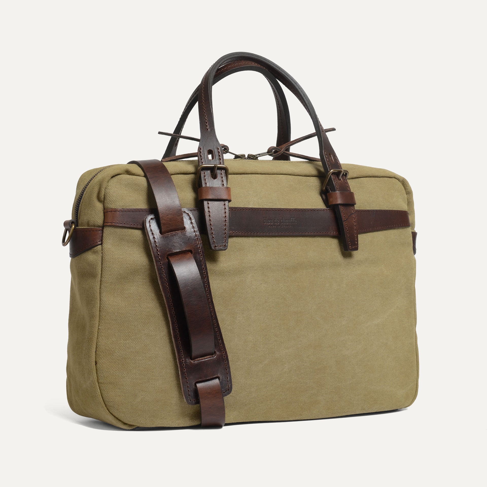 sac business Ledger en toile kaki stonewashed