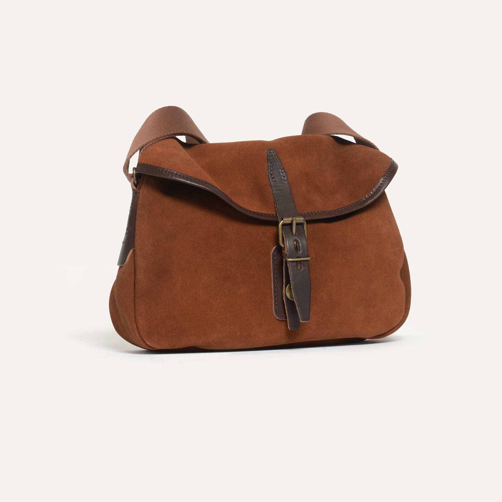 Sacoche cuir "Musette du pecheur taille XS" coloris Brun Fauve
