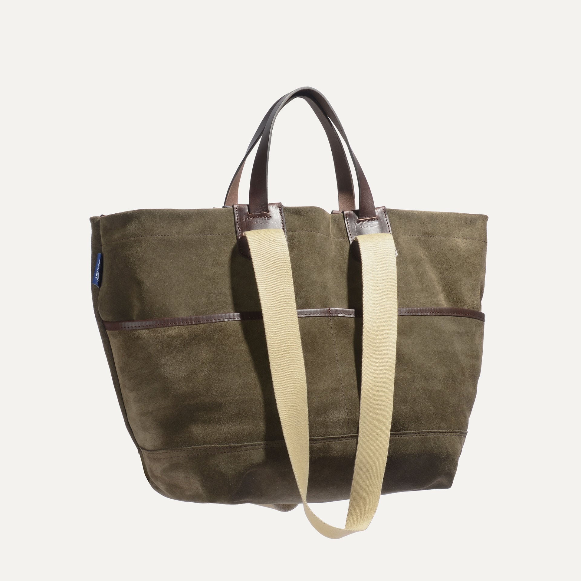 sac cabas cuir velours "Meline Business" coloris Musk