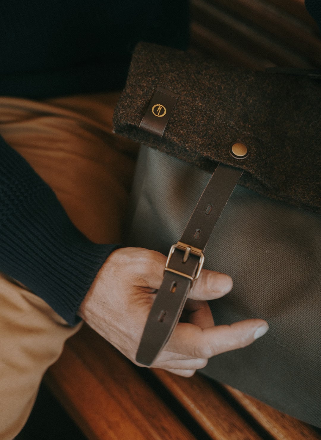 Mix mati&egrave;re : Toile coton Kaki & Toile Tweed