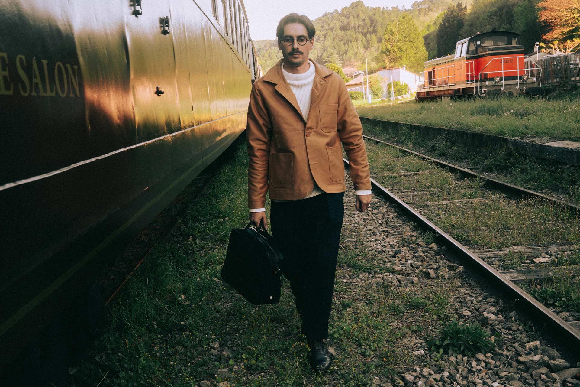Sac business "Zeppo Duo" - Liscio Marron