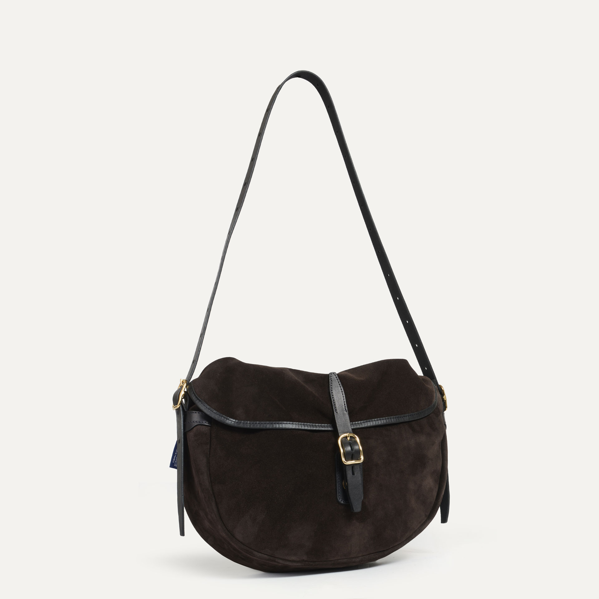 sac en cuir bandouliere marron foncé