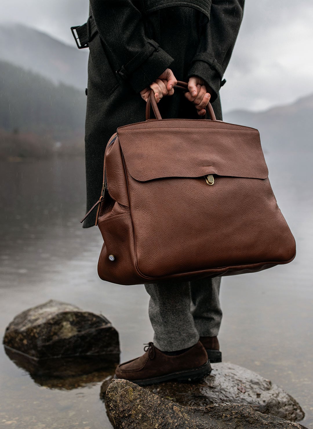 Sac en cuir pleine fleur r&eacute;sistant &agrave; l'eau