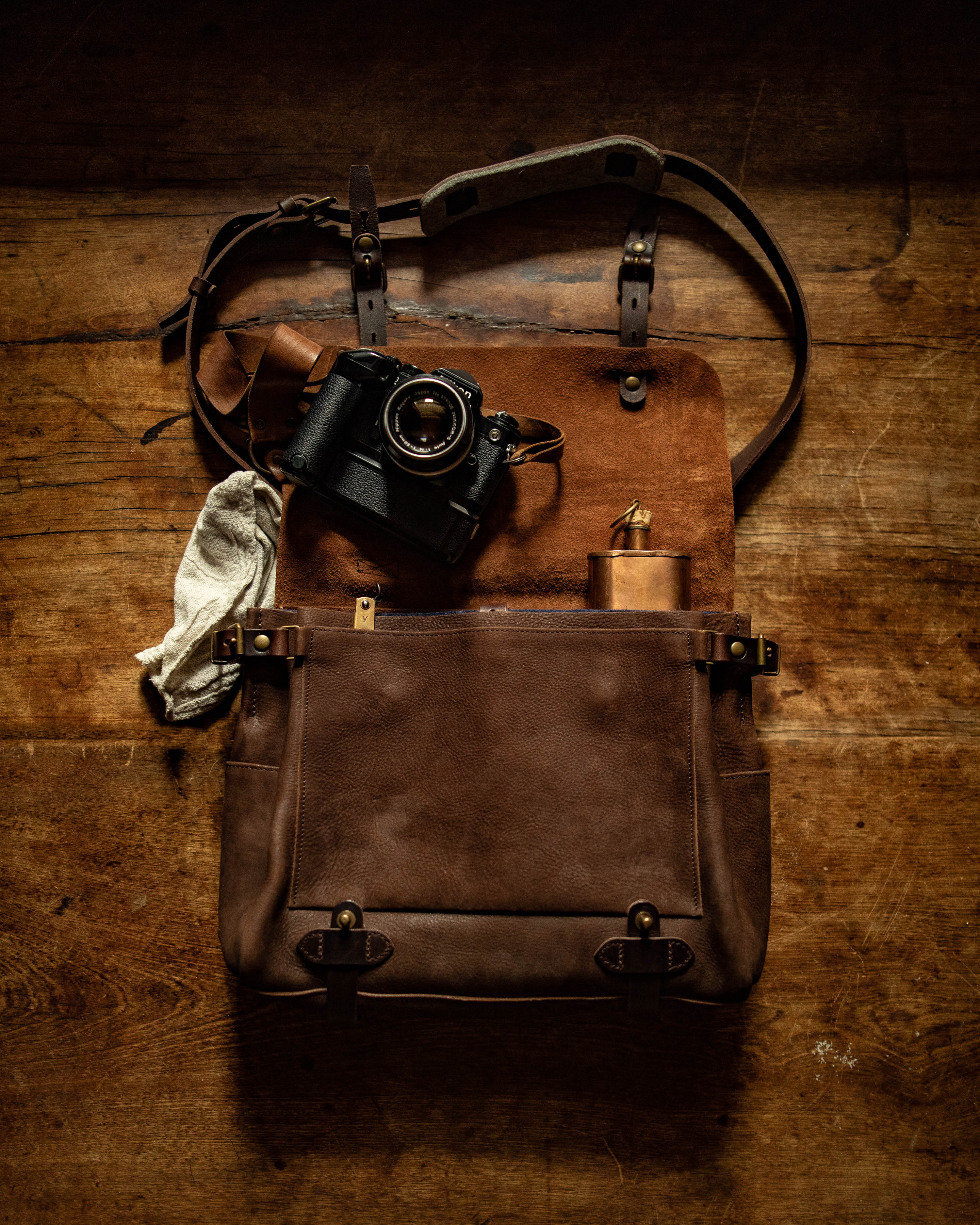 Leather satchel bag