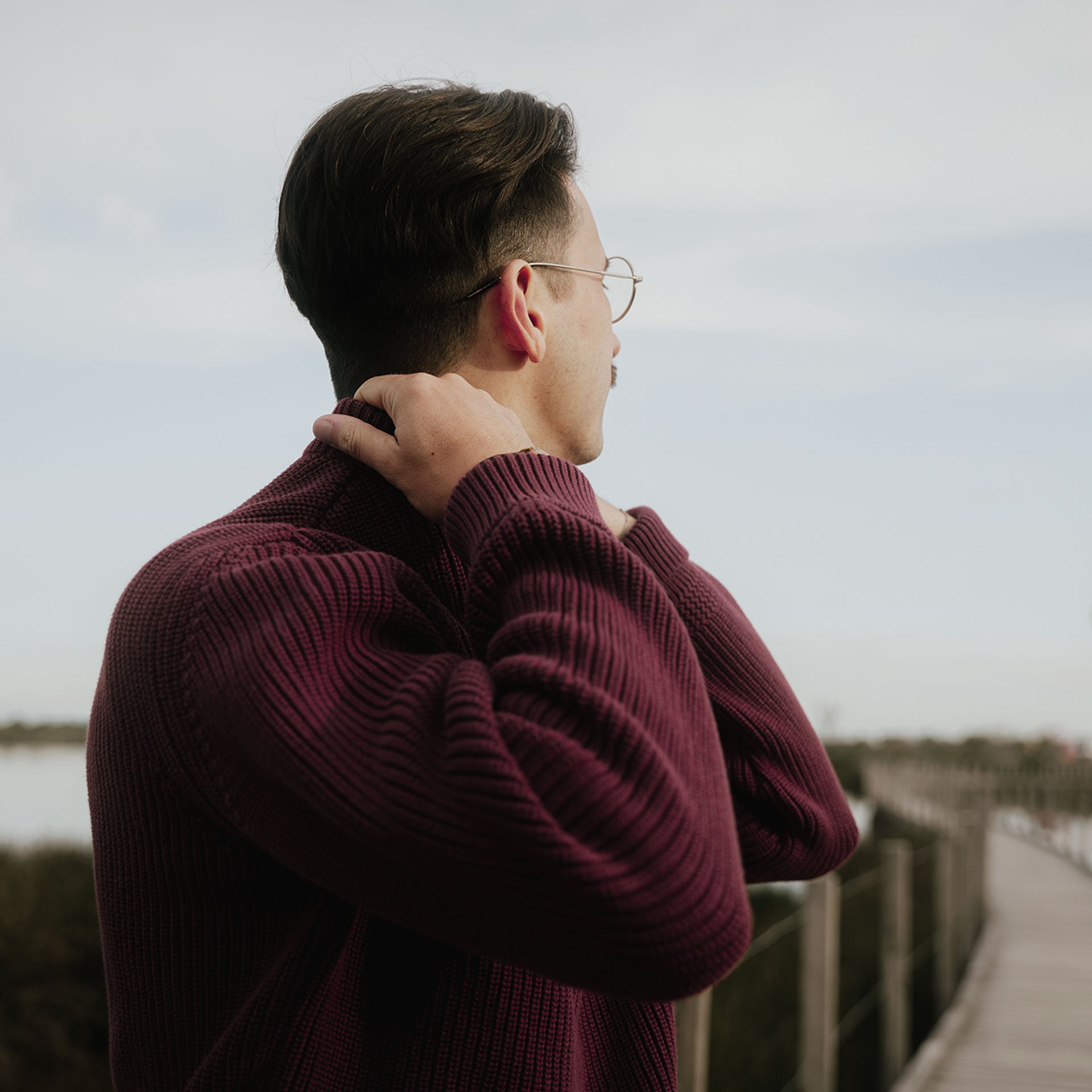 Pull marin Bordeaux au porté 