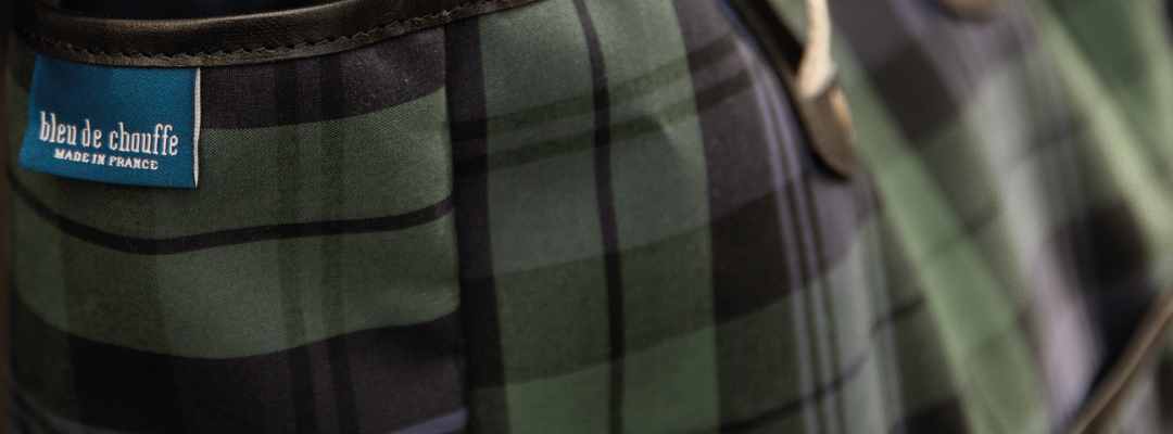 Bleu de Chauffe tartan canvas close-up